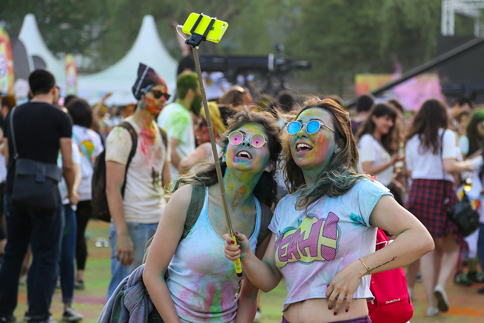 Selfies en la Color Run de Barcelona